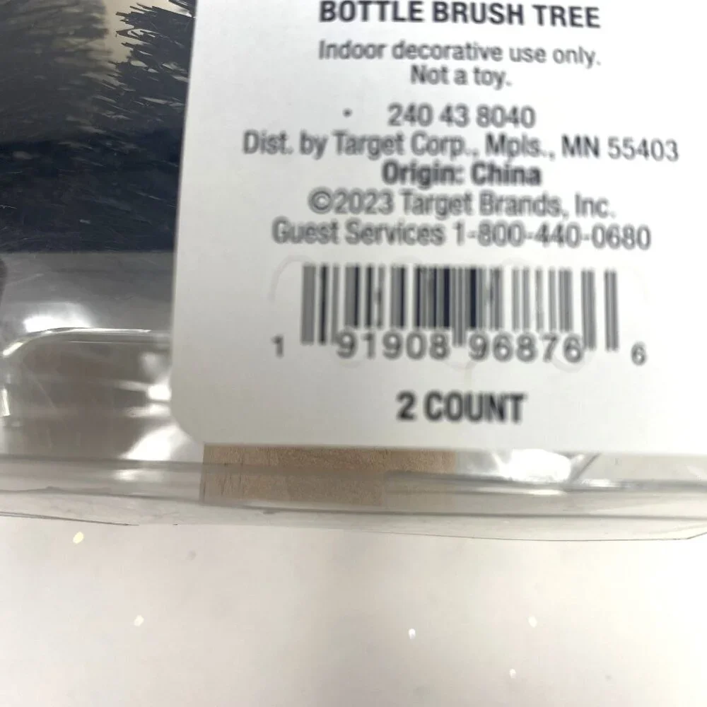 Target 2 Pk Ombre Black Cream Bottle Brush Tree Holiday Decorative